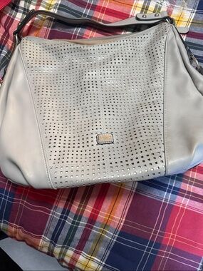 Light Gray Perforated Shoulder Bag